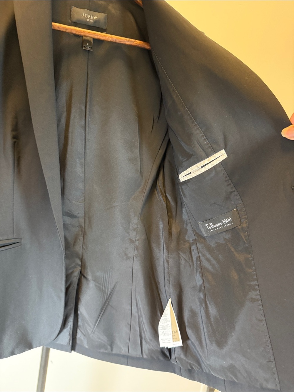 J.Crew Black 1035 One-Button Bi-Stretch Wool Blazer Suit Jacket | Size 2 - Picture 10 of 11